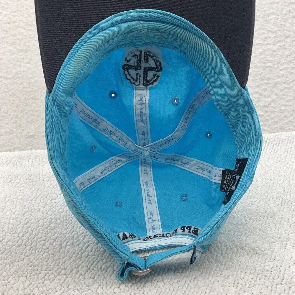Simply Southern Baseball Hat Womens OSFA Strap Back Blue Preppy Classy Happy‎ - Picture 5 of 7